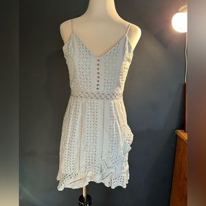 Pale baby blue eyelet dress